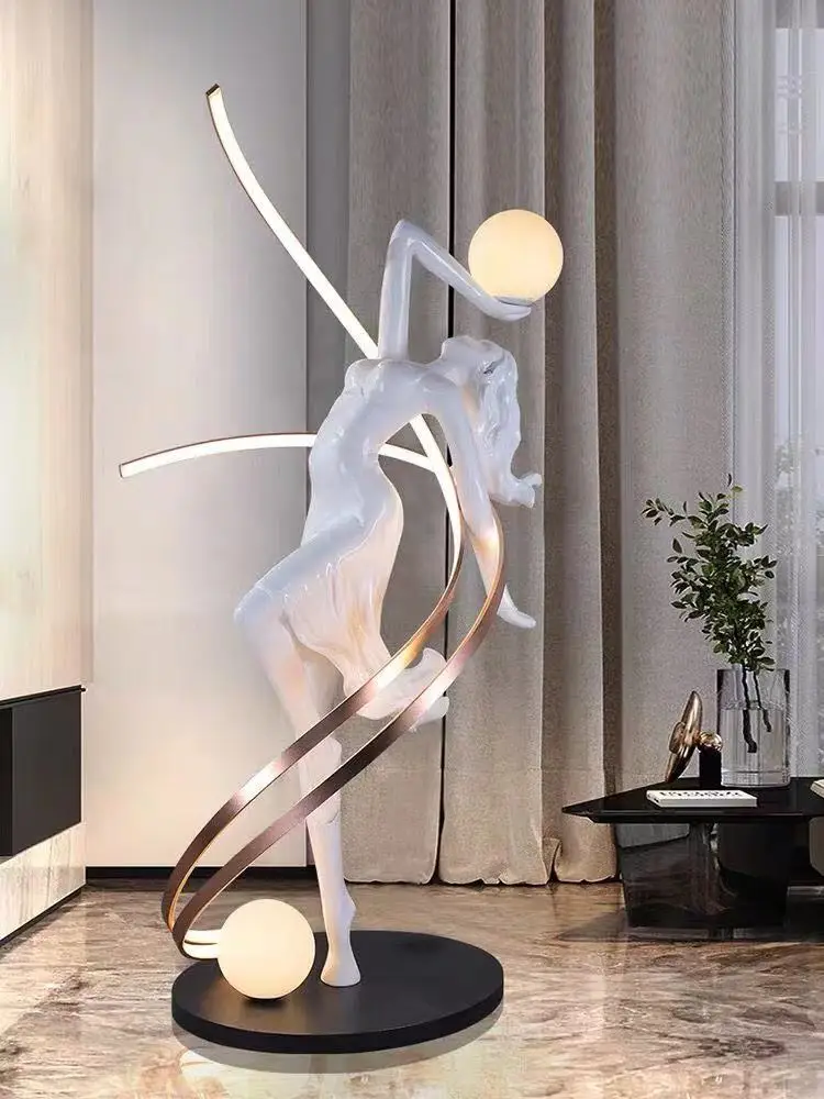 Art Sculpture Floor Lamp Living Room Luxurious Design Sense Modern Creative Exhibition Hall Decorative Decoration Modeling Floo