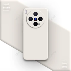 Premium Soft Silicone Classic Case with Original Square Liquid Camera Protection - High Quality Back Cover for Vivo X300 (Lvory White)