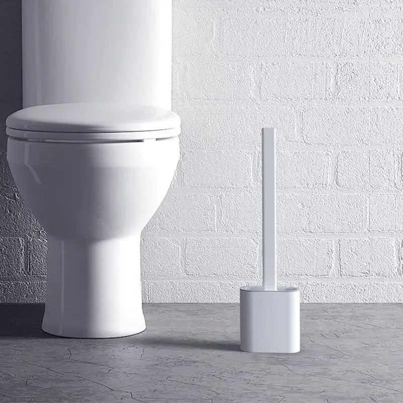 Xiaomi Mijia Toilet Cleaning Brush Flat Head Flexible Soft Bristles Brush Holder Toilet Silicone Cleaner toilet cleaning brush