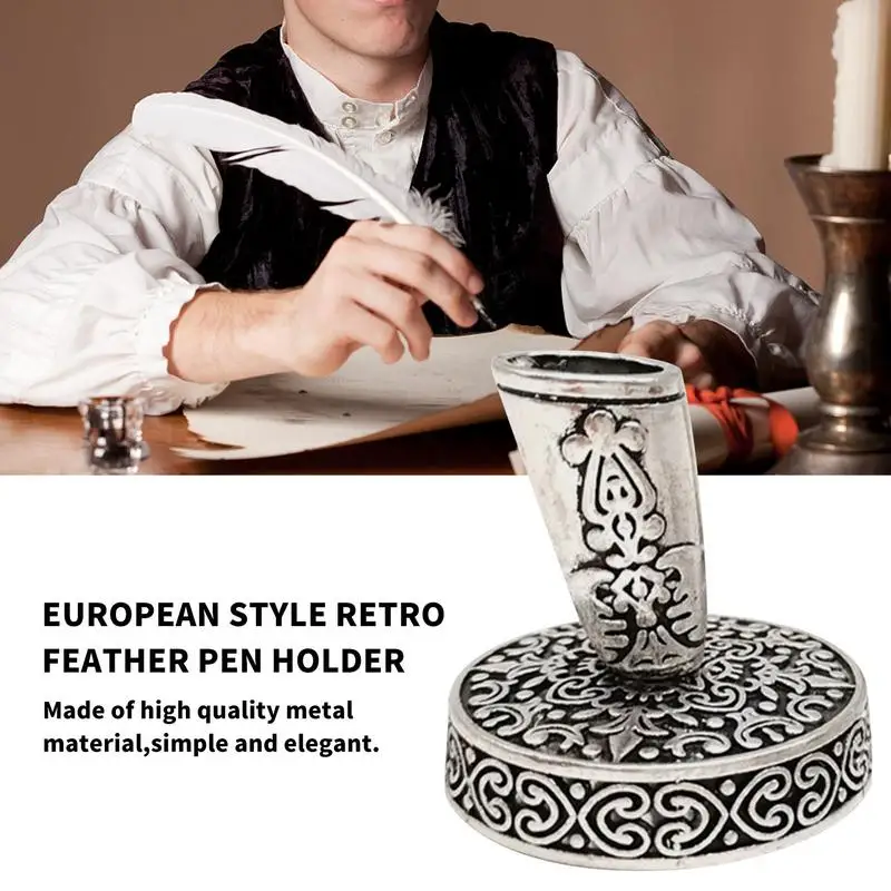 Vintage Feather Pen Holder Creative Quill Dip Gift Writing Tools Office School Supply Pen Base Without Office Stationery #W0 pen holder