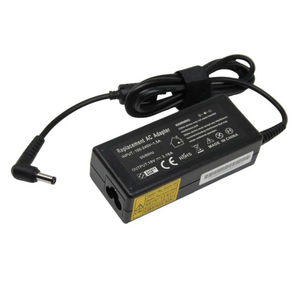Vhbw Alimentatore 19V 3.16A 60W Per Notebook Acer Aspire 3603NWXM, 3603WXCi E Altri – Cavo 275cm Con Spina 5.5x2.5mm