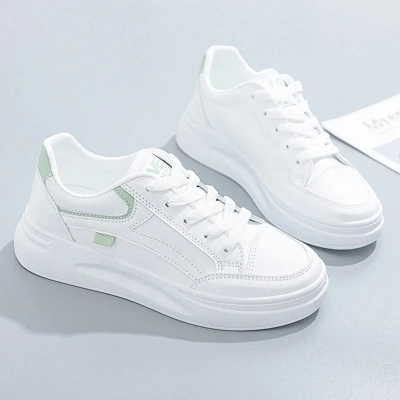 2024Spring Autumn Breathable Casual Shoes for Women Platform Running Tennis Sneakers Female White Concise Versatile Walking Flat 3