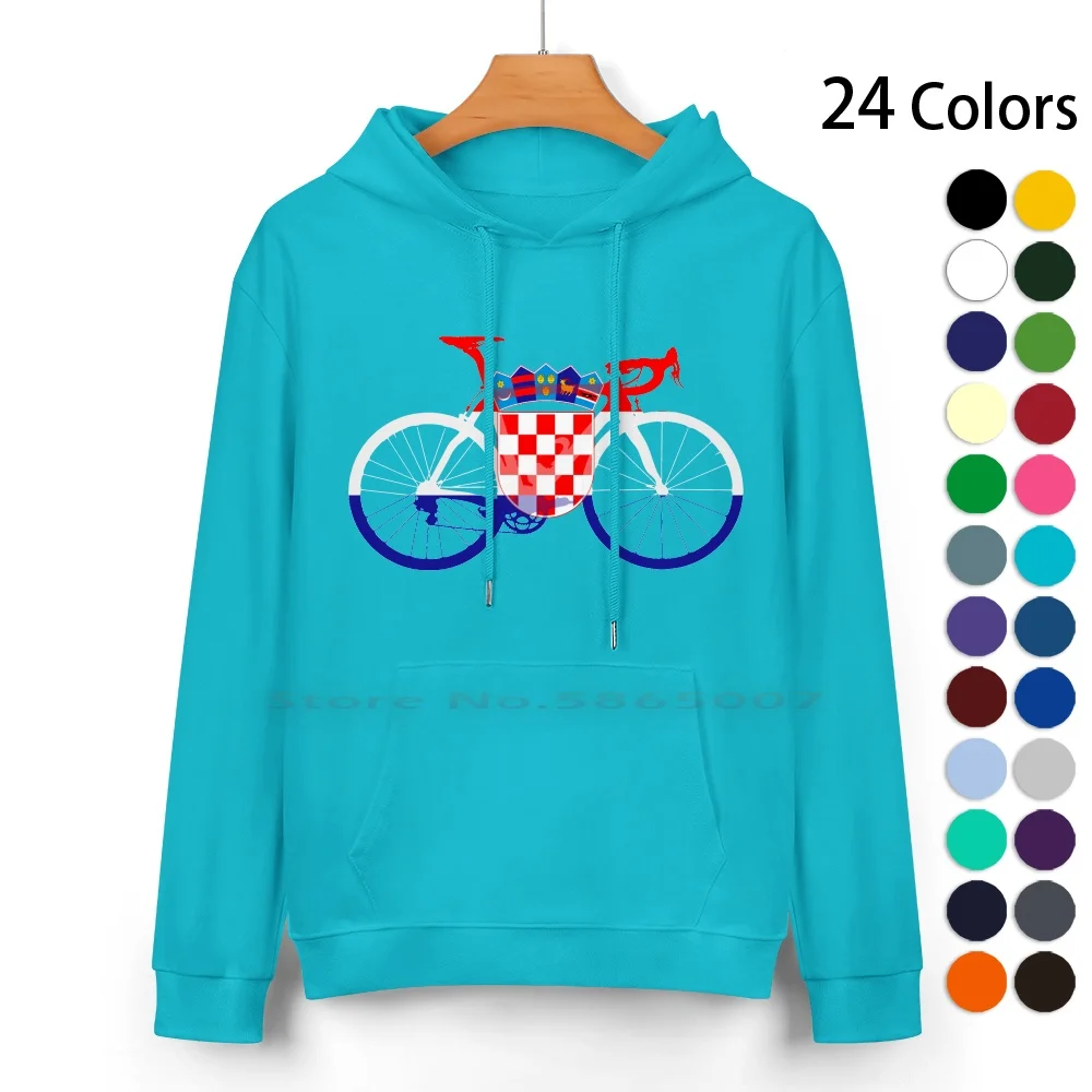 

Bike Flag Croatia ( Big ) Pure Cotton Hoodie Sweater 24 Colors Pop Art Bicycle Cyclist Cycling Push Biker Ditalia Vuelta Espana