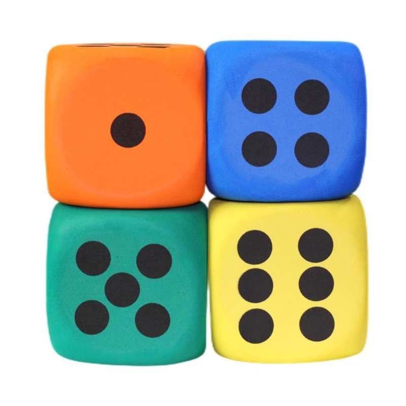 1piece Random Color Six Sided Dices 8cm Foam Dices Rounded Edges Counting Toy for Kids, Learning Aids Math Teaching