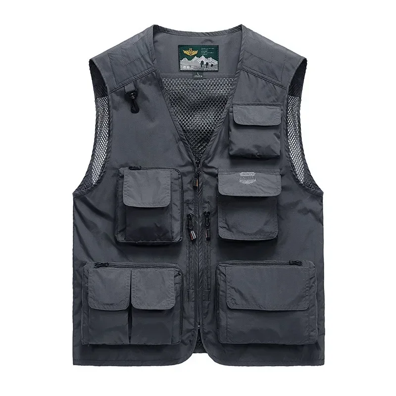 Nuova Maglia Da Uomo Primaverile Ed Estiva Con Tasche Multiple Fotografia Fishing Reporter Outdoor Large Shoulder Vest