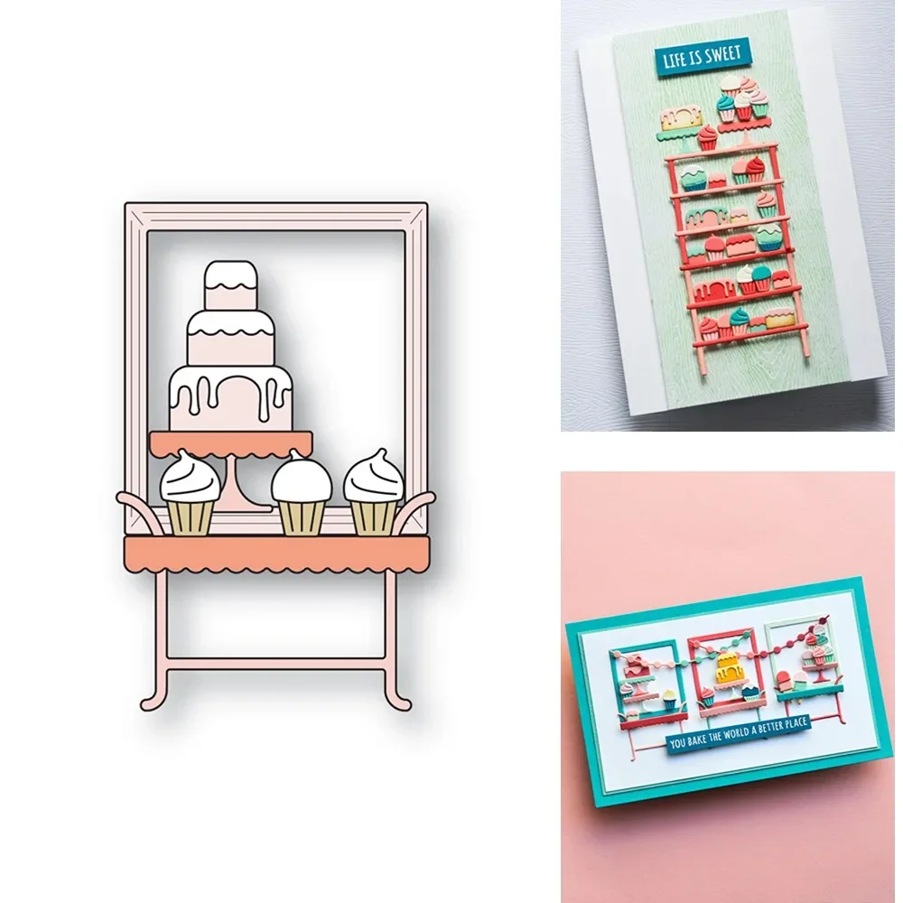 PoppyStamp 코너 상점 디저트 스탠드, DIY 스크랩북 사진 앨범 카드 제작 장식 용품, 다이 커팅 도장