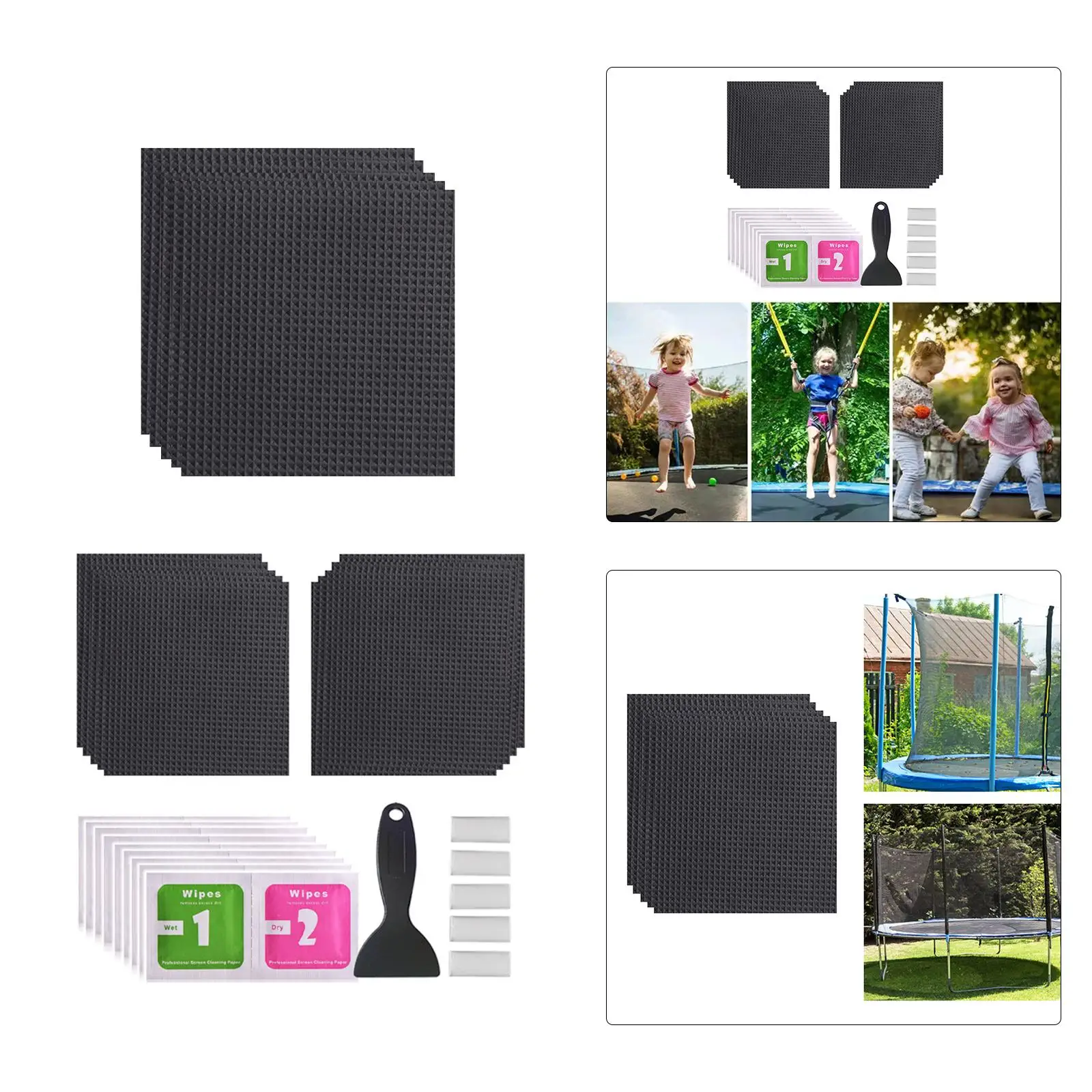 19pcs Trampoline Patch Repair Kit Square Glue On Patches Repair Trampoline  Mat Tear or Hole Trampoline - AliExpress