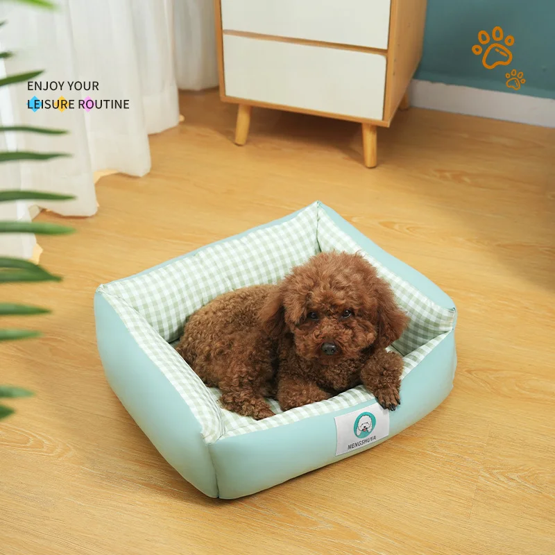 Dog Nest Checkered Square Pet Nest Dog and Cat Sleeping Mat Comfortable Seasonal Pet Mat Bed Mattress Bed Cat