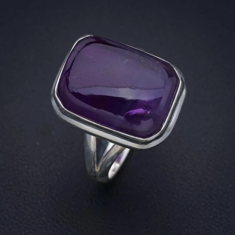 

Серебряное кольцо с аметистом ручной работы StarGems 8,75 F2843