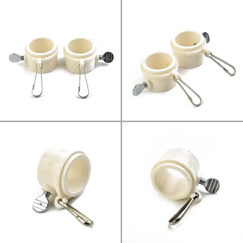 Part Flagpole Ring Room Base Holder Rotating 2Pcs Clamp Clips Flag Pole Garden Grommets Mount Mounting Durable