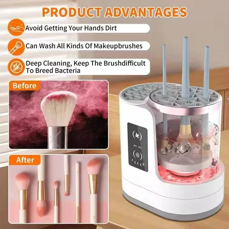 Electric Makeup Brush Cleaning Machine Beauty Tool Accessories USB Charging Makeup Brush Cleaning And Dryer Valentine's Day Gift