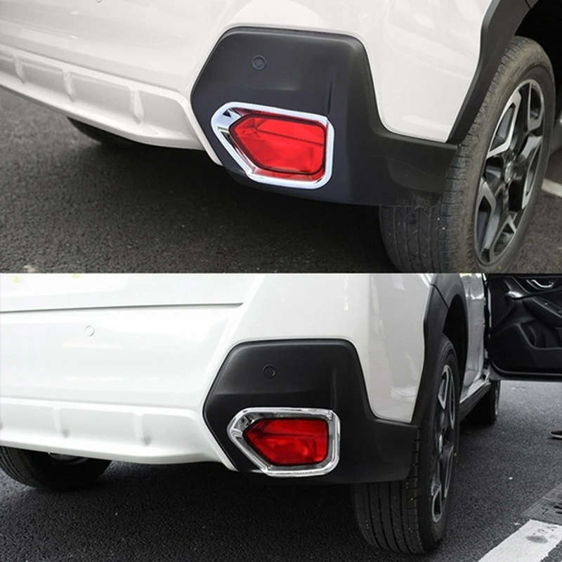 Chrome Rear Fog Light Lamp Cover Foglight Bumper Trim Molding Accessories for Subaru XV Crosstrek