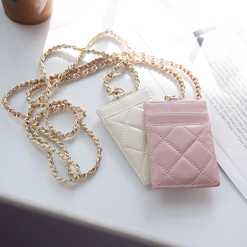 Light Luxury Work Card Work Card Set With Lanyard Access Control Bus Subway Chain Neck Card Bag Card Certificate Bag Wallet Men