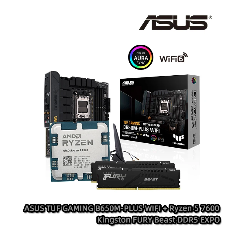 AMD R5 7600 CPU + ASUS TUF GAMING B650M PLUS WIFI Motherboard