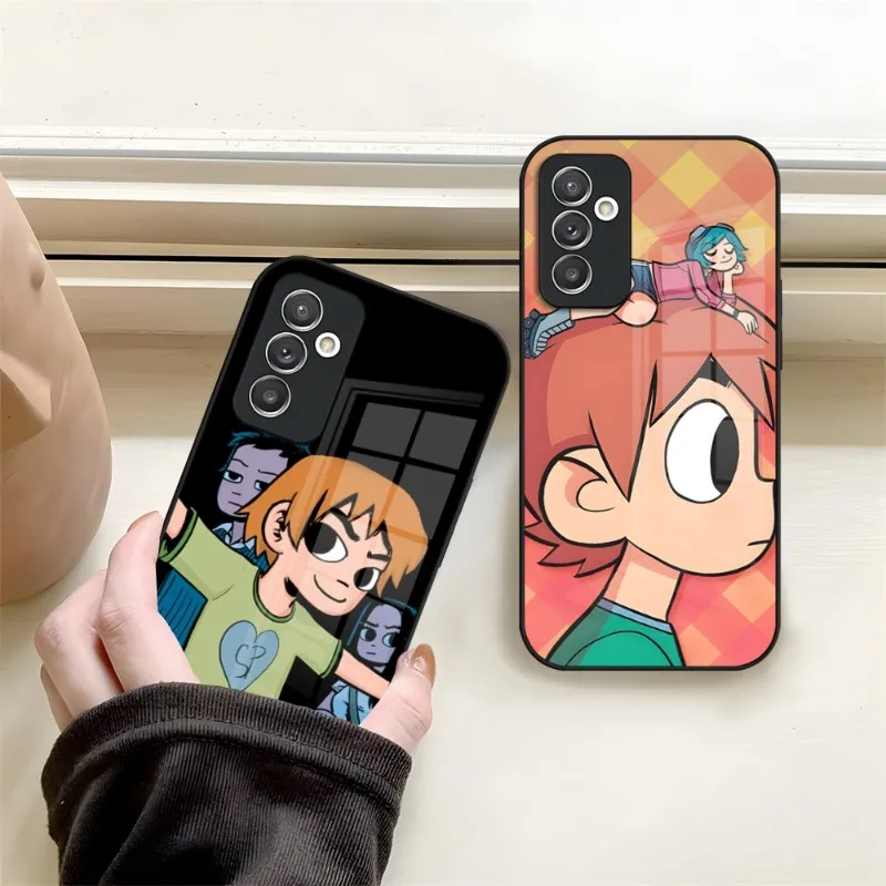 Cartoon Scott Pilgrim Vs Custodia Per Telefono In Vetro Temperato Per Samsung A14 A21 A34 A52 A71 A20 A31 A12 A51 A40 A32 A72 A30 A54 Cover