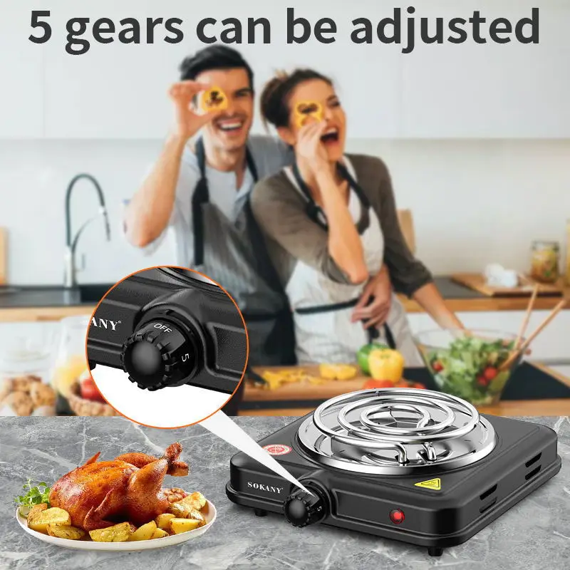 

Portable 1000W Multi-function Electric Stove Cooking Solid Electric Stove Top for Office,on The Go and Home EU Plug