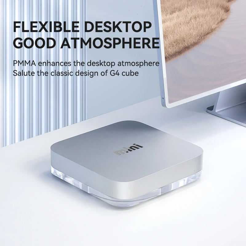 Hagibis-desktop Dustproof Stand para Mac Mini e Mac Studio Suporte Acrílico Transparente Refrigeração Dissipação de Calor Mount Acessórios - Imagem 6