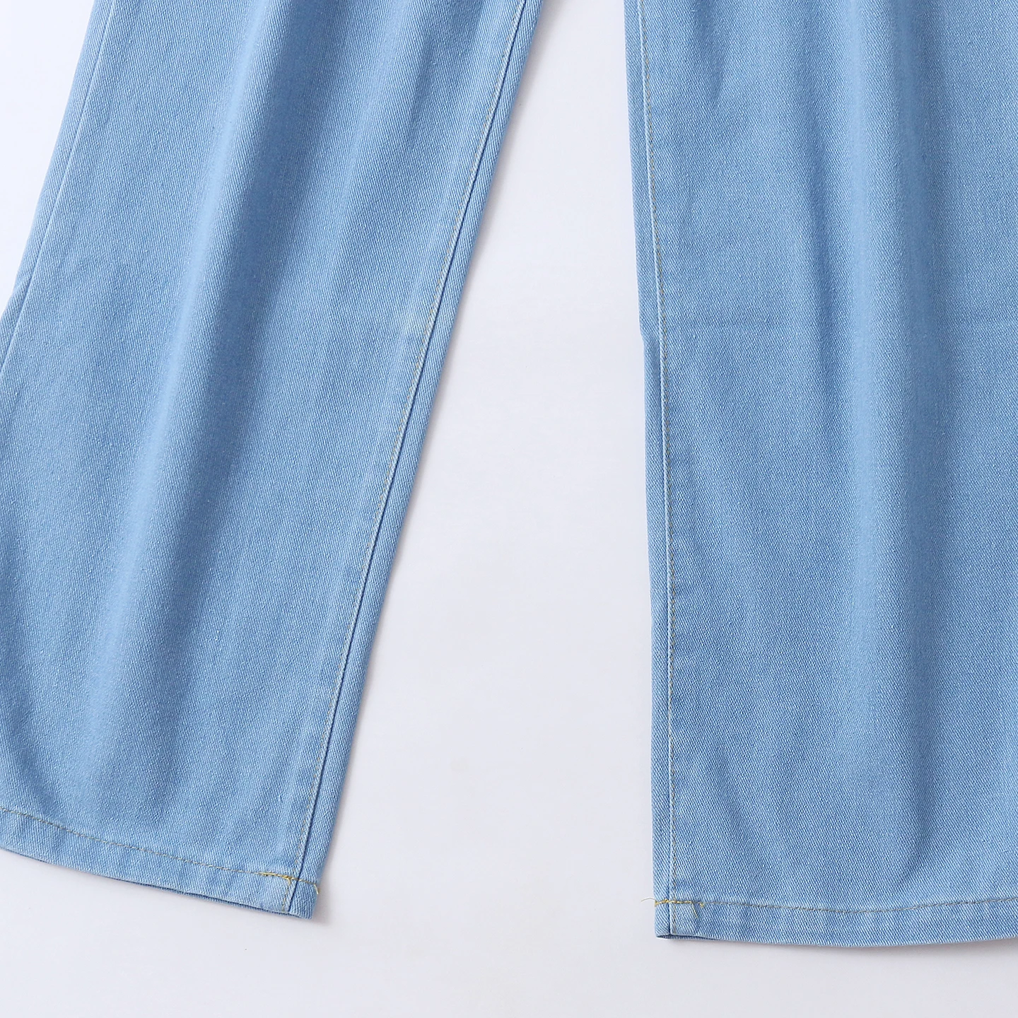 Faionable High Waist Loose Casual Dstring Cord High Waist Straight Leg Jeans Women's Autumn New Arrival Love And Peace