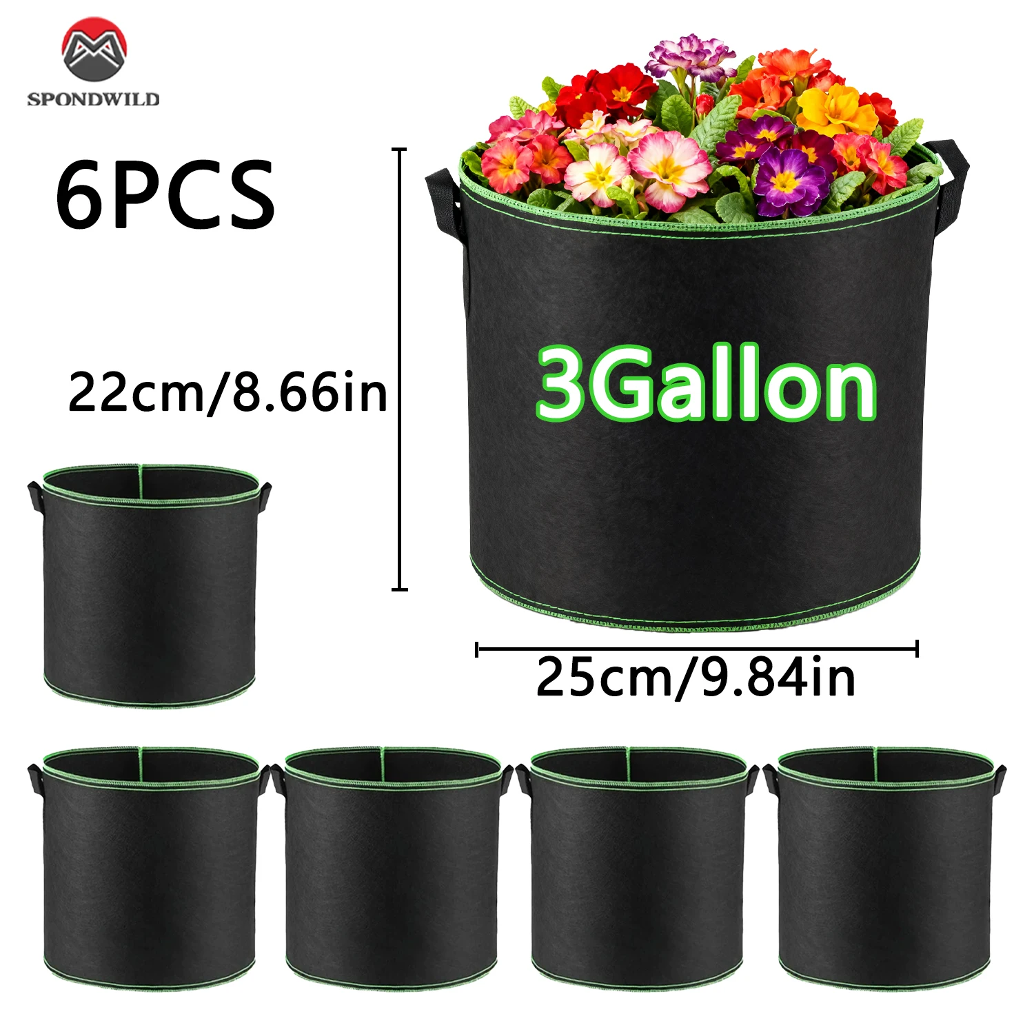 Durable Fabric Planting Bags with Reinforced Handles for Enhanced Aeration