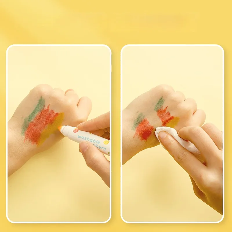 M&G 24-Color Washable Children Watercolor Pencils Food-Grade Tapered Tip Paintbrushes for Kindergarten Painting Hand-Drawing