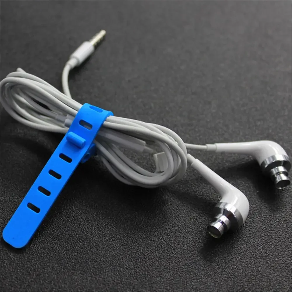 10pcs Silicone Organizer Cable Winder Wire Data Line Cord Wrapped Cord Earphone Storage Holder Desk Accessories Office Supplies