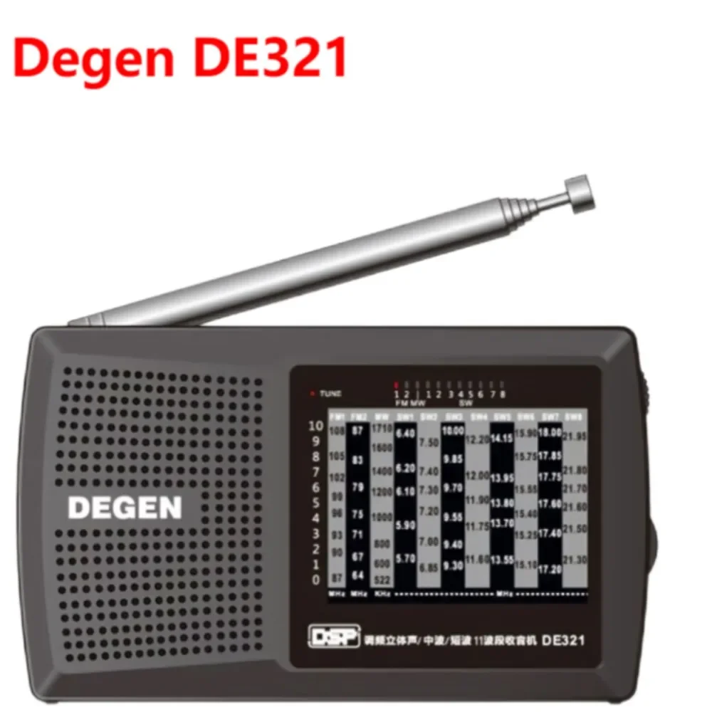 

FM-приемник Degen DE321, стереомагнитола, радио с полным диапазоном, FM-приемник