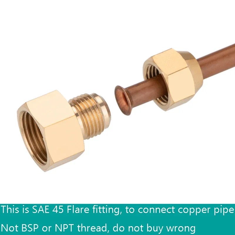 SAE Female To SAE Male Flare Adaptor 1/4 3/8 1/2 3/4 To 1/4 3/8 1/2 5/8 Propane Natural Gas Reducer Air Conditioner