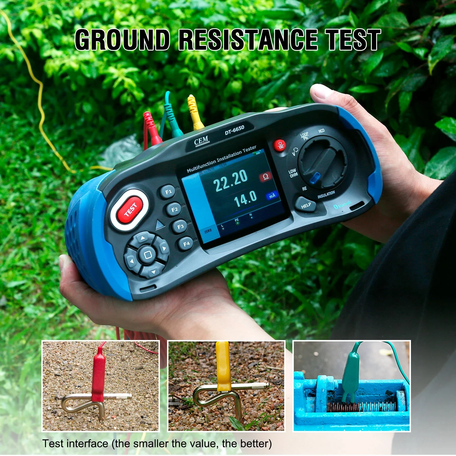DT-6650 High Current Loop Test Multifunction Insulation Resistance Tester earth