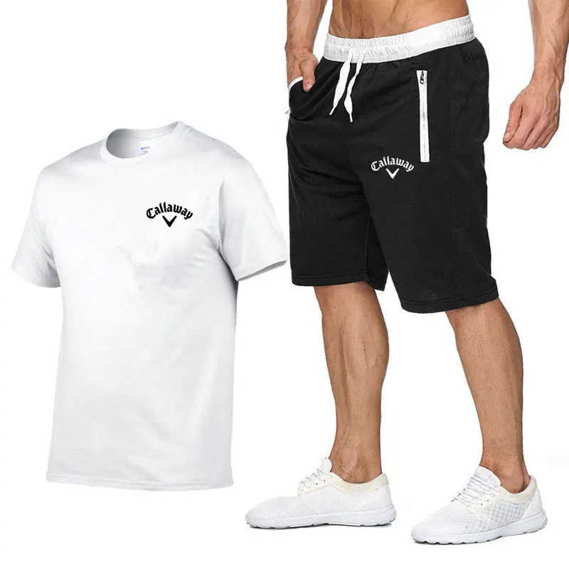 Brand Letter Tracksuit Set Men T shirt 