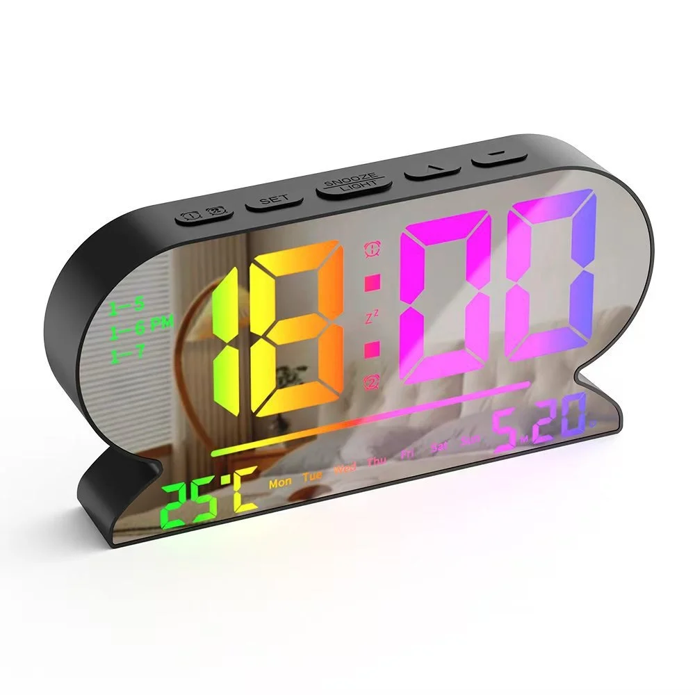 USB Powered LED Alarm Clock with Temperature Display and Adjustable Brightness