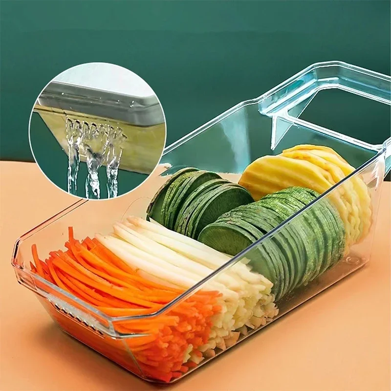 Vegetable Slicer 6-in-1 Veggie Slicer Mandoline 6 Blades to Slice Julienne & Shred Vegetables
