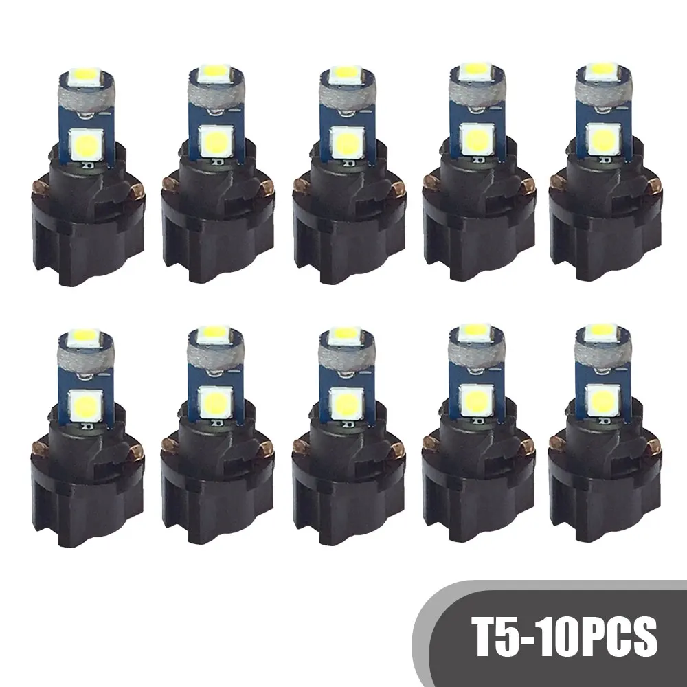 

10 шт., автомобильные лампы T5 3SMD 3030