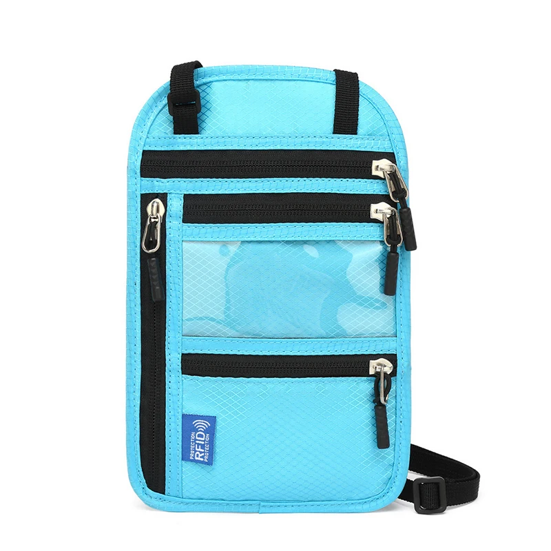 RFID Blocking Waterproof Neck Wallet - Lightweight Anti-Theft Travel Passport Holder & Hidden Document Pouch