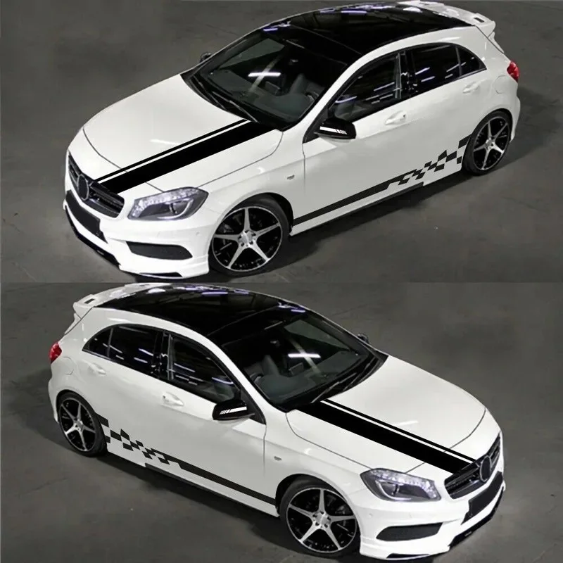 WRC Stripe Car Covers Vinyl Film PVC Racing Sports Decals Car Stickers For Auto Head Rearivew Mirror Side Body Stripe Stying car stickers carbon fiber car stickers