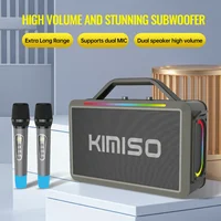 KIMISO Karaoke Bluetooth speaker wireless subwoofer portable speaker Bluetooth 5.3 with dual microphone 7200mAh battery FM radio 1