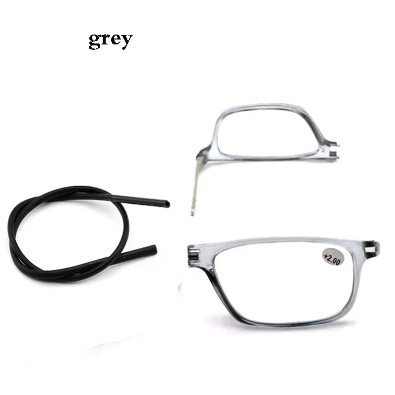 Men Women Adjustable Elastic Hanging Neck Reading Glasses Portable Not Easy To Lose High Grade TR90 Magnetic Square Frame Gafas
