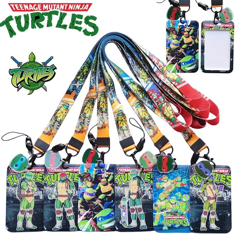 Ninja Turtles Tmnt Cool Lanyard Id Card Cover Usb Nome Badge Holder Neck Strap Fai Da Te Hang Rope Portachiavi Phone Rope Card Holder Nuovo