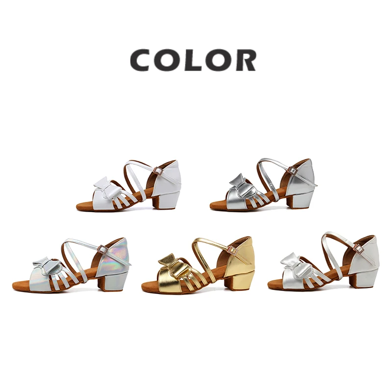 Women Shoes Girls Ballroom Latin Dance Shoes For Woman Kid Child Modern Jazz Dancing Shoes Butterfly Salsa Tango Practice Sandal 5