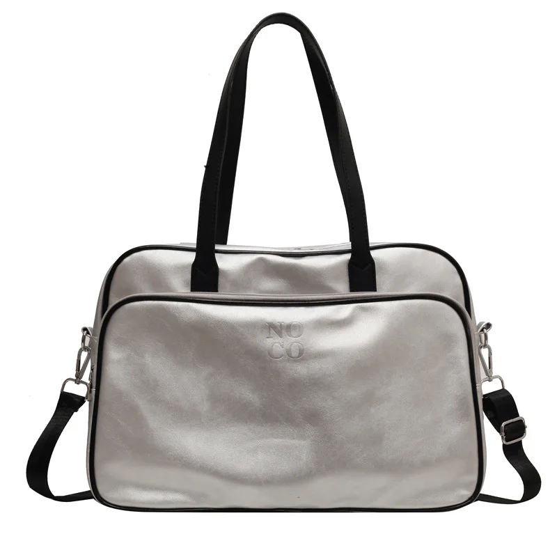 2024 New Fitness PU Leather Sports Large Capacity Luggage for Women's Portable Outdoor Short Distance Travel Women Travel Bags