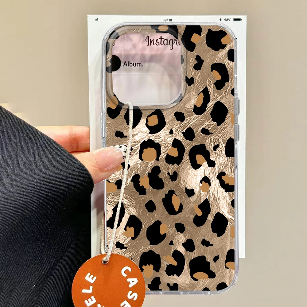 Korean Pink Leopard Fashion Phone Case Cover
