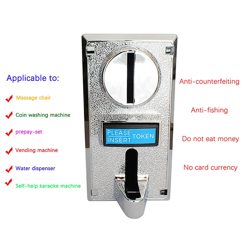 

1Pc 616 Multi Coin Slot Acceptor Electronic Roll Down Coin Acceptor Selector For Mechanism Vending Machine Arcade Game Ticket