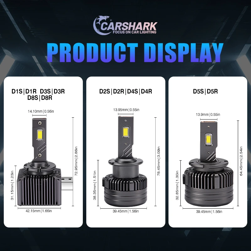 Carshark D3S D1S LED Headlights Canbus D2S D4S D5S D8S Auto Lamps D1R D2R D3R D4R CSP 6000K 110W Bulbs Plug&Play For Car, led car lights,led lights,led bulbs,led headlights,led car headlights,car headlamps