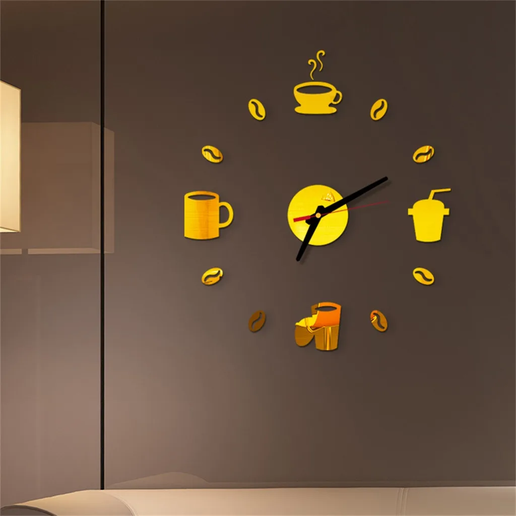 3d Diy Numbers Acrylic Mirror Wall Sticker Clock Home Decor Mural Decals For Home Kitchen Living Room