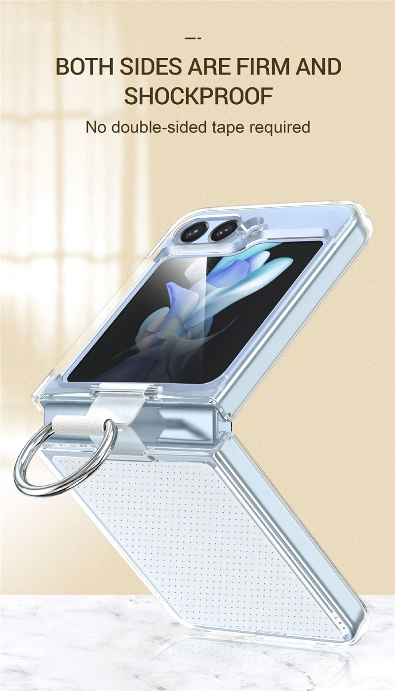 Fashion Phone Case With Ring And Silk Lanyard For Galaxy Z Flip_voghion.com