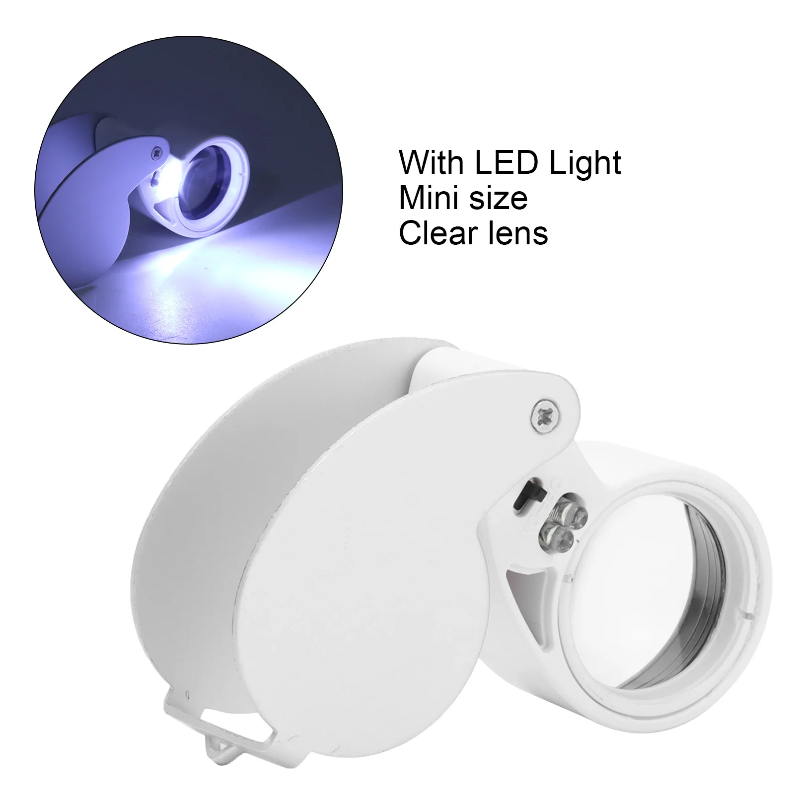 Jewelry Magnifier 40X Portable Illuminated Jewelry Loupe Magnifying Glasses for Detecting Identifying Magnifying Glasses
