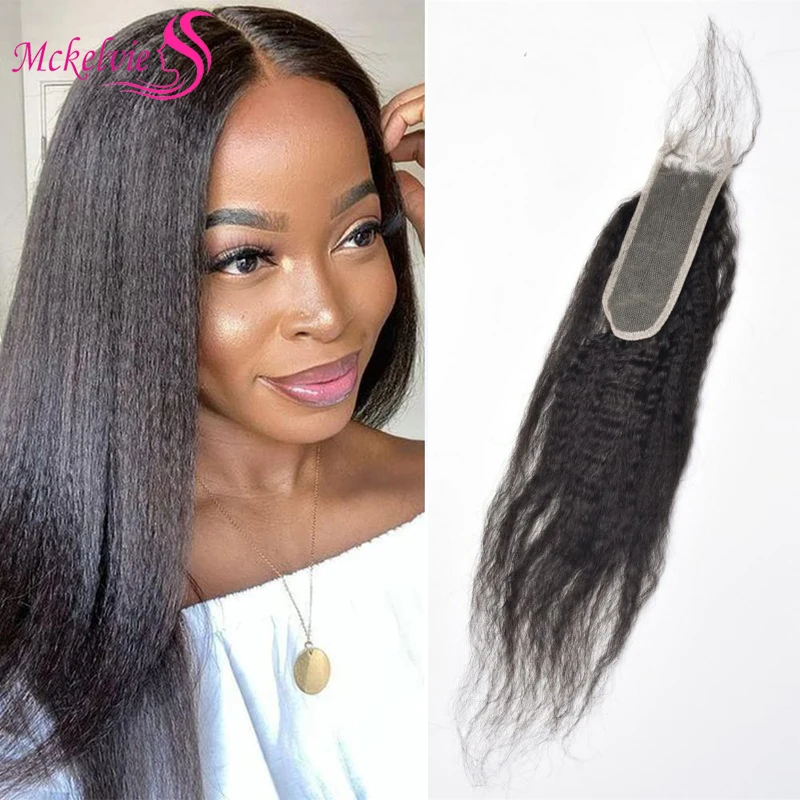Lace Closure Human Hair 2x6 Brazilian Remy Hair Yaki Straight For Women human hair closure