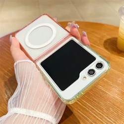 Gradient Transparent Magnetic Shockproof Case with Hard Acrylic Cover - Galaxy Z Flip5 (YGL - F03)