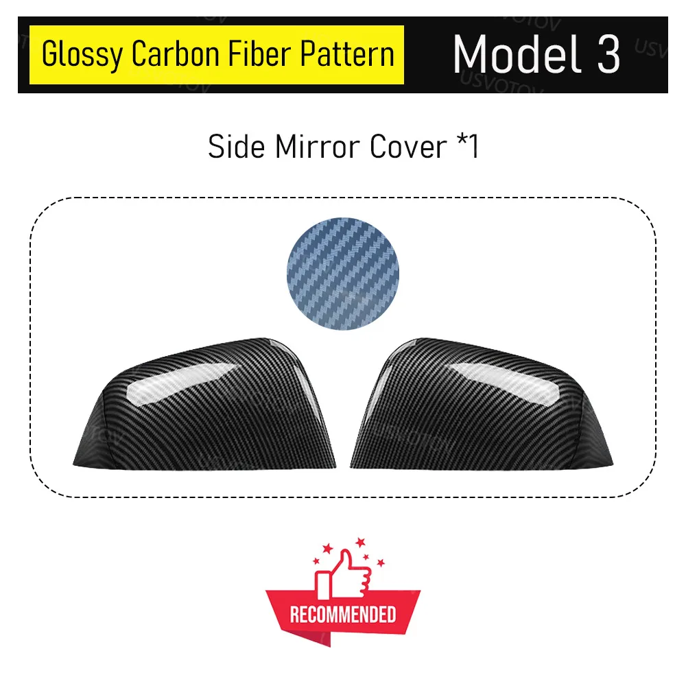 Rearview Side Mirror Guard Cover - Anti-Scratch Protector with Sportier Trim Cap