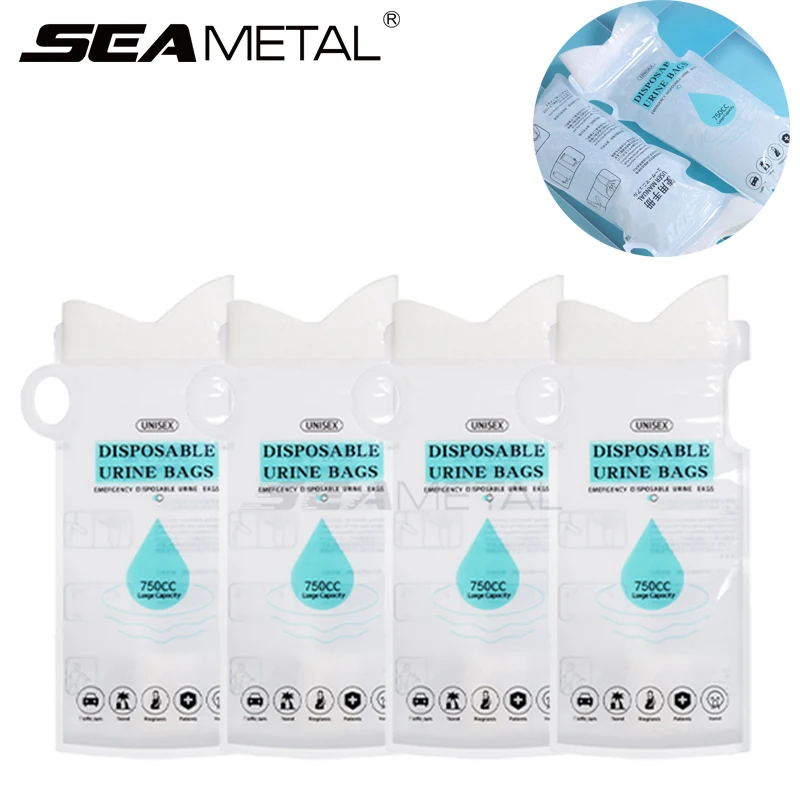 Disposable Toilet Bag 4pcs 750ml Outdoor Travel Car Urinal