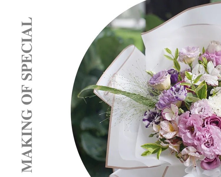 20pcs/lot Golden Border Rose Floral Wrapping Paper Korean Style Semitranparent Gift Wrap Florist Flower Bouquet Wrapping Paper